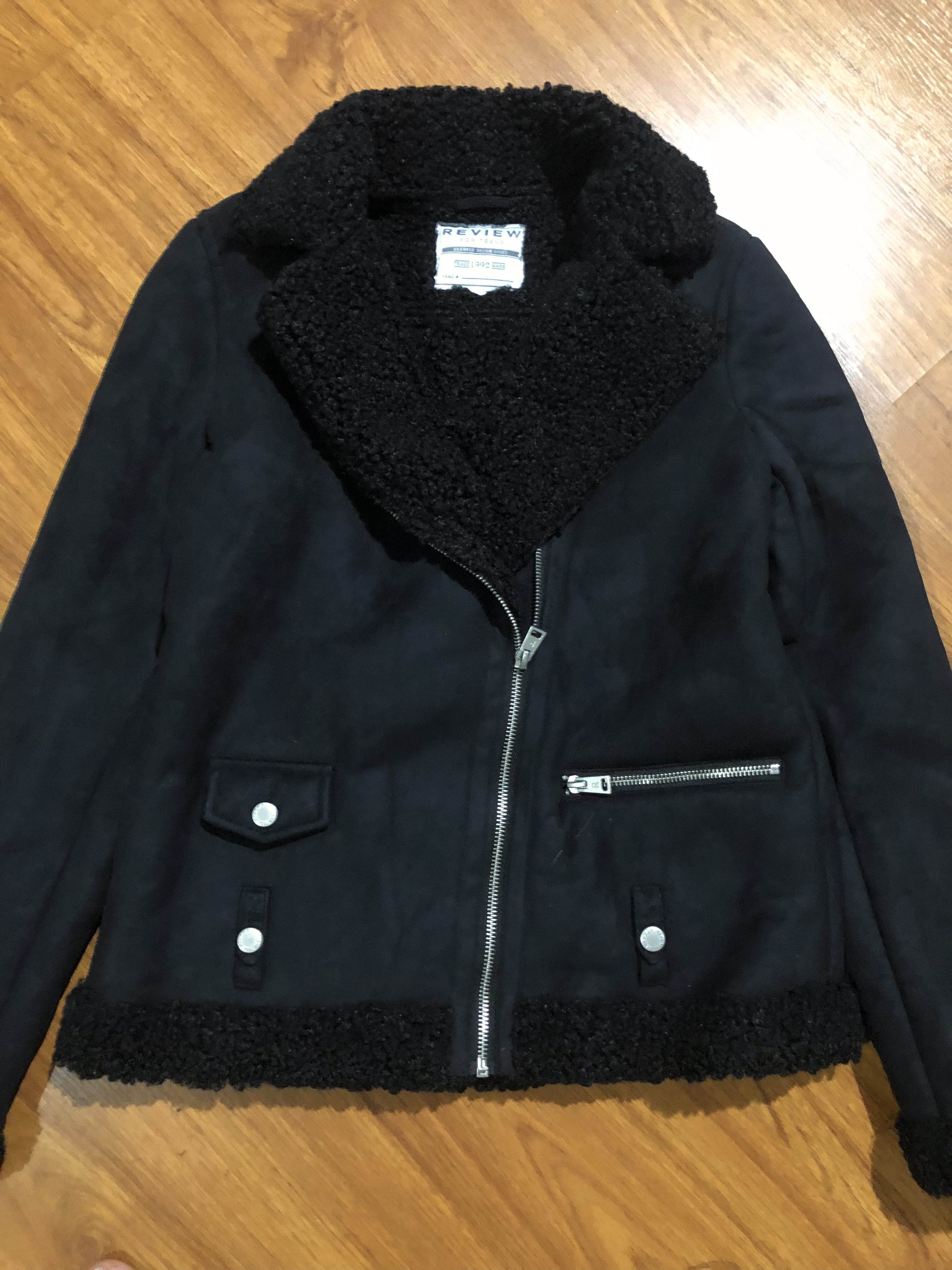 เสื้อโค้ท กันหนาว Pea coat หนังกลับ สีดำ REVIEW ดำ