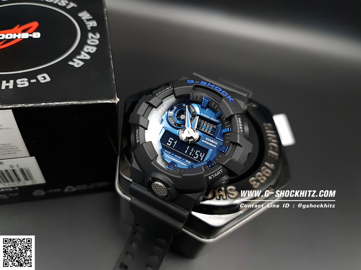 CASIO G-SHOCK นาฬิกาข้อมือ นาฬิกากันน้ำ นาฬิกาของแท้ ประกันศูนย์ CMG 1 ปี รุ่น GA-710-1A2 นาฬิกาสีดำ