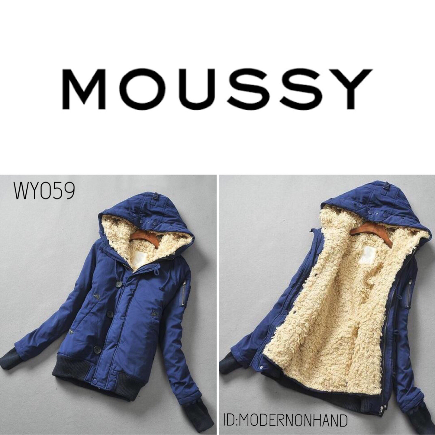 เสื้อกันหนาว ติดฮูท เสื้อcoat แบรนด์ดัง ญี่ปุ่น MOUSSY japan สีฟ้าอ่อน แต่งซับขนอุ่นด้านใน (ขนด้านในถอดใส่ได้ทั้งชิ้นเลยคะ )มีกระดุมSize M/L * ไม่มีขนเฟอร์ปลายหมวกนะคะ*