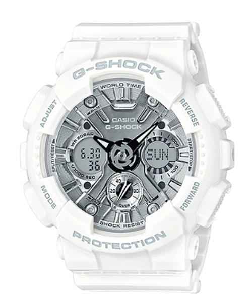 CASIO G-SHOCK นาฬิกาข้อมือ นาฬิกากันน้ำ นาฬิกาของแท้ ประกันศูนย์ CMG 1 ปี รุ่น GMA-S120MF-7A1 นาฬิกาสีขาว
