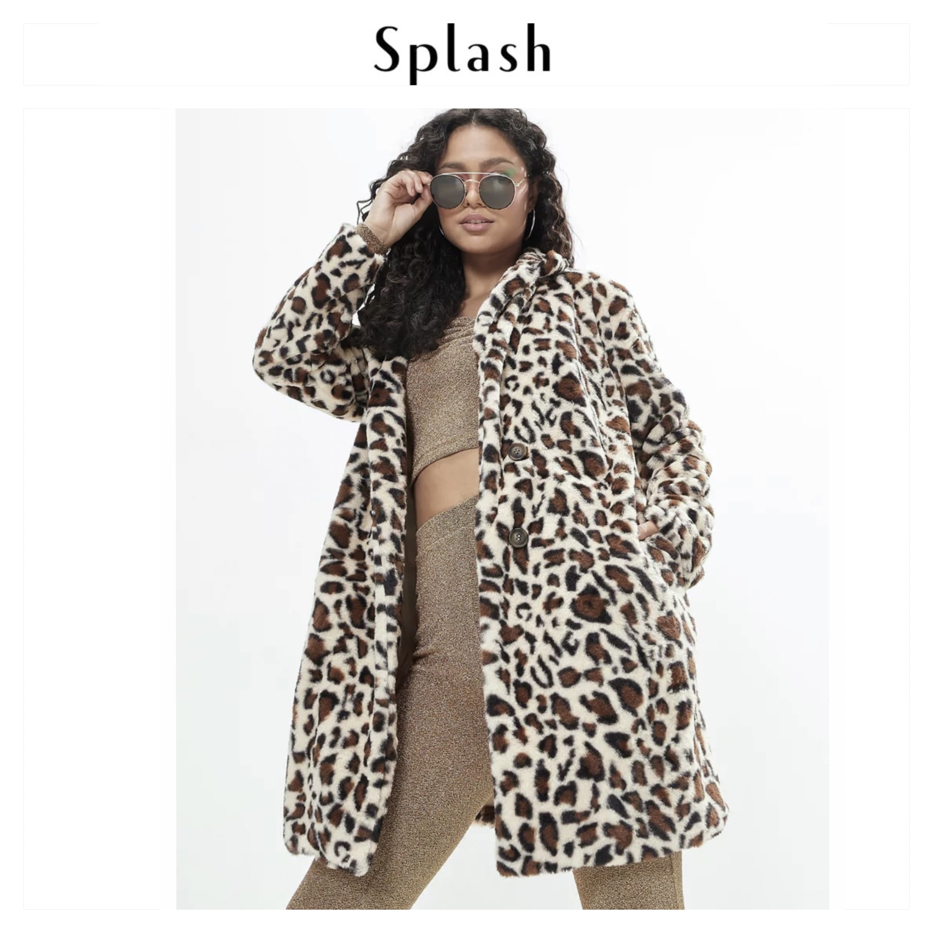 Splash เสื้อโค้ทเฟอร์ ลายเสือ กันหนาว เสื้อขนเฟอร์ ลายเสือ แบรนด์ SPLASH เนื้อขนนุ่มละเอียด นิ่มมากค่ะแบรนด์ สำเนา สำเนา ลายเสือ