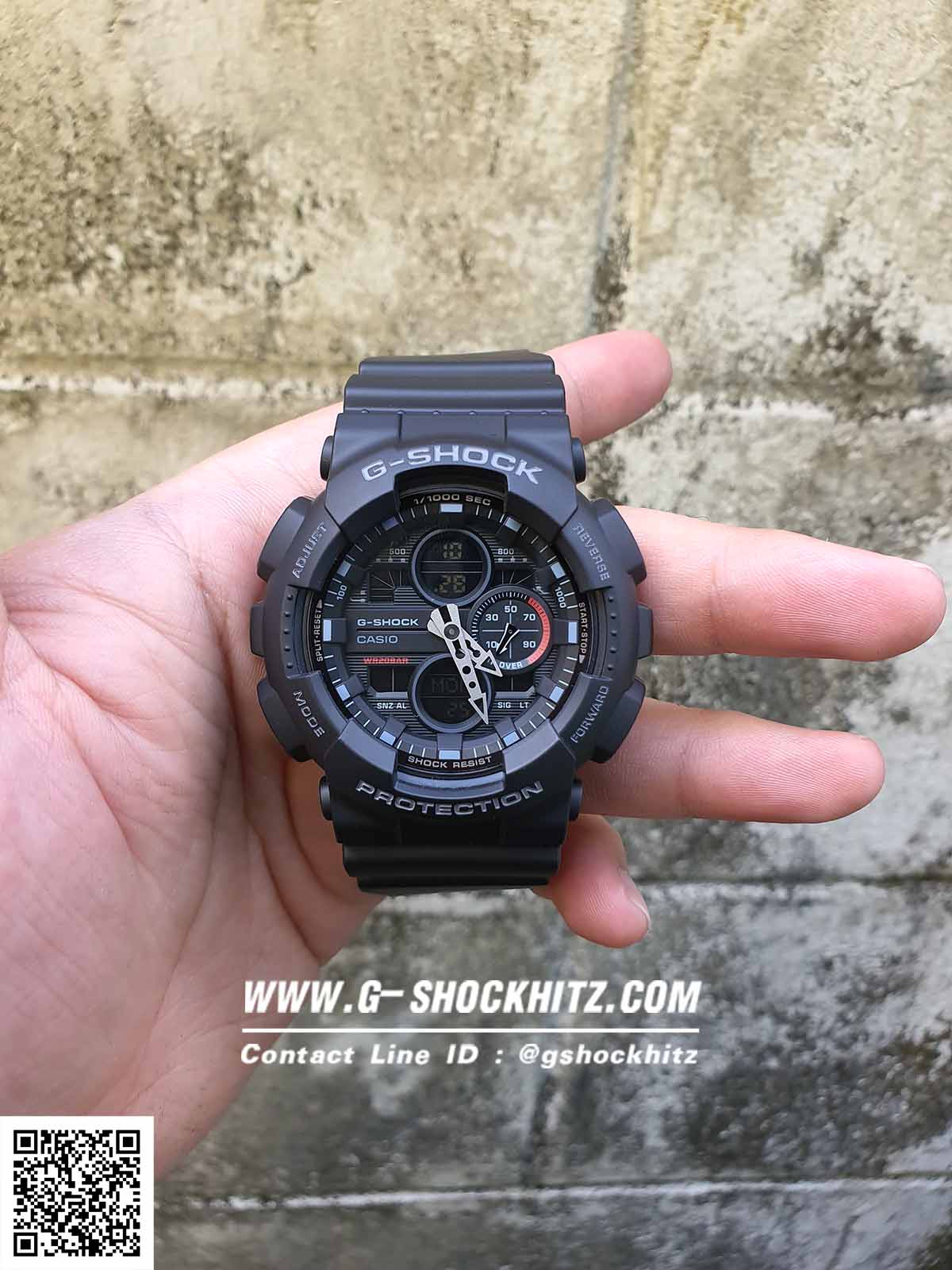 CASIO G-SHOCK นาฬิกาข้อมือ นาฬิกากันน้ำ นาฬิกาของแท้ ประกันศูนย์ CMG 1 ปี รุ่น GA-140-1A1 นาฬิกาสีดำ