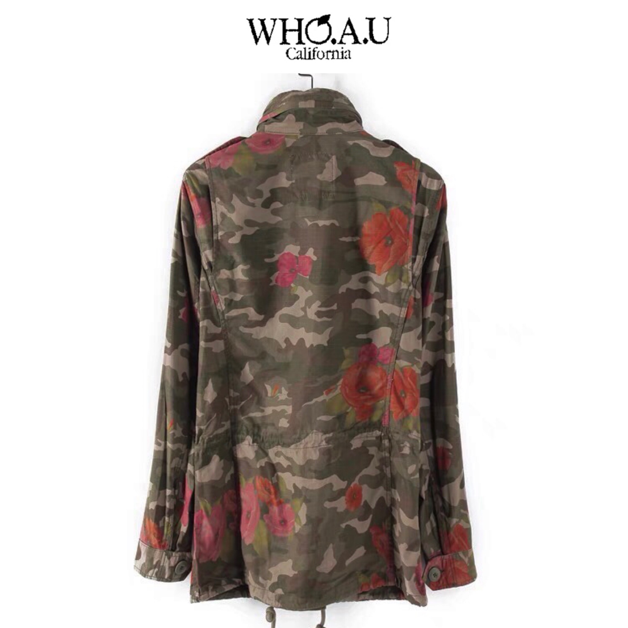 Who.au เสื้อนอกทหาร เสื้อแจ็คเก็ต ลายพรางFlora camo แนวทหาร แพทเทินสวย เท่ห์ มาก แบรนด์Who.Au คะ สำเนา สำเนา สำเนา สำเนา สำเนา เขียว