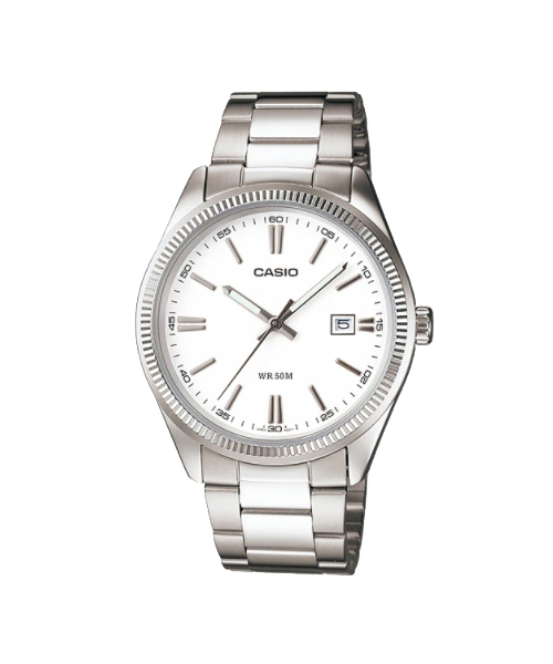 CASIO นาฬิกาคาสิโอ นาฬิกาข้อมือ นาฬิกากันน้ำ นาฬิกาของแท้ ประกันศูนย์ CMG 1 ปี รุ่น MTP-1302D-7A1 นาฬิกาสีเงิน