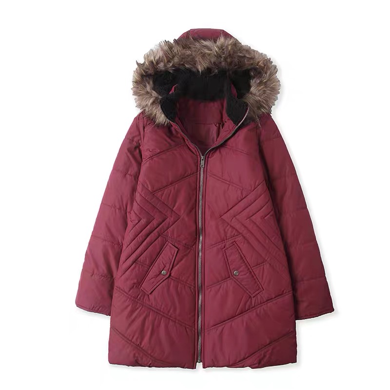 เสื้อกันหนาว เสื้อฮู้ดเฟอร์ บุนวมอุ่น สีแดง แบรนด์ Maralyn &me /Below zero (padded puffer coat