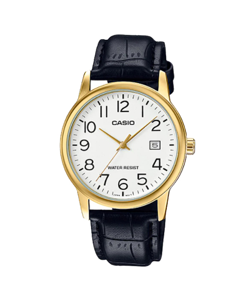 CASIO นาฬิกาคาสิโอ นาฬิกาข้อมือ นาฬิกากันน้ำ นาฬิกาของแท้ ประกันศูนย์ CMG 1 ปี รุ่น MTP-V002GL-7B2 นาฬิกาสีดำ