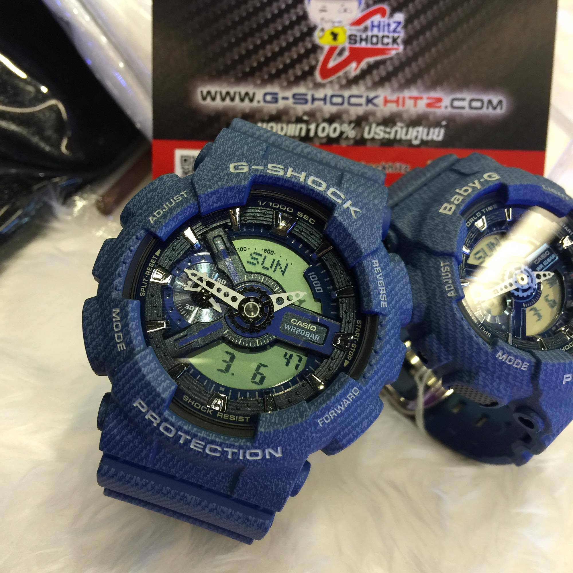 CASIO G-SHOCK นาฬิกาข้อมือ นาฬิกากันน้ำ นาฬิกาของแท้ ประกันศูนย์ CMG 1 ปี รุ่น GA-110DC-2A นาฬิกาสีฟ้า