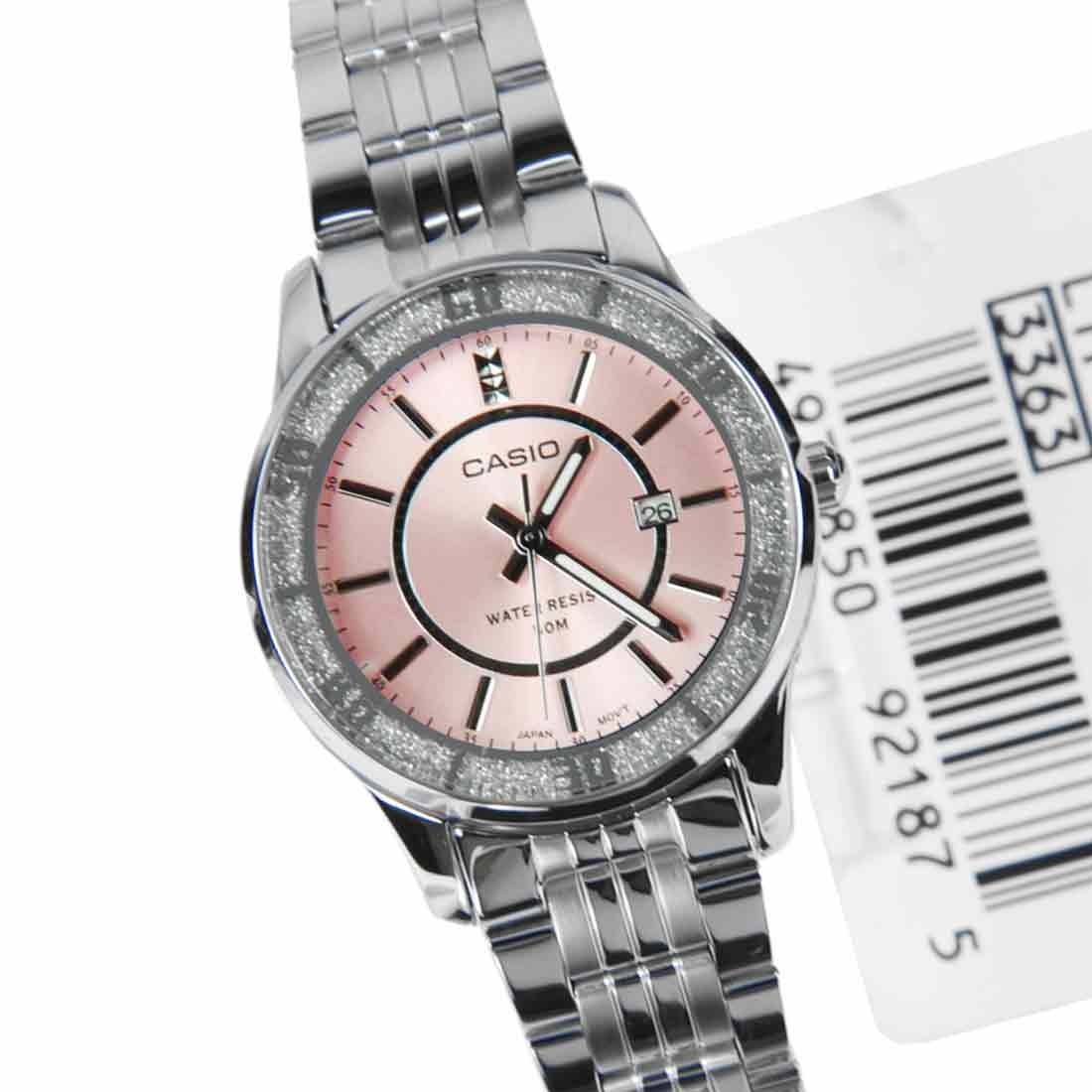 CASIO นาฬิกาคาสิโอ นาฬิกาข้อมือ นาฬิกากันน้ำ นาฬิกาของแท้ ประกันศูนย์ CMG 1 ปี รุ่น LTP-1358D-4A นาฬิกาสีเงิน