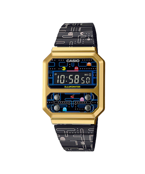 CASIO นาฬิกาคาสิโอ นาฬิกาข้อมือ นาฬิกากันน้ำ นาฬิกาของแท้ ประกันศูนย์ CMG 1 ปี รุ่น A100WEPC-1B นาฬิกาสีดำ