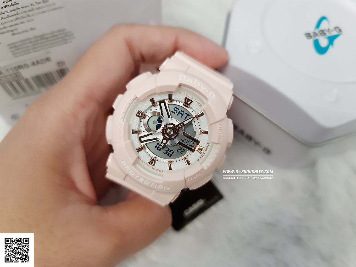 CASIO MID YEAR SALE BABY-G นาฬิกาข้อมือ นาฬิกากันน้ำ นาฬิกาของแท้ ประกันศูนย์ CMG 1 ปี รุ่น BA-110RG-4A นาฬิกาสีชมพู
