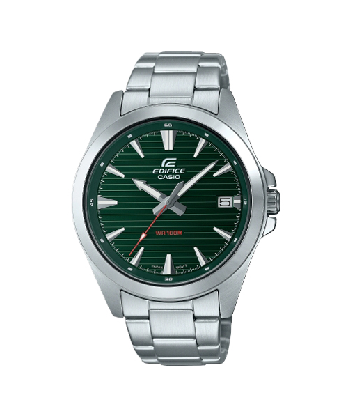 CASIO EDIFICE นาฬิกาข้อมือ นาฬิกากันน้ำ นาฬิกาของแท้ ประกันศูนย์ CMG 1 ปี รุ่น EFV-140D-3A นาฬิกาสีเงิน