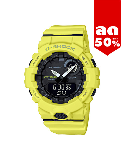 CASIO G-SHOCK นาฬิกาข้อมือ นาฬิกากันน้ำ นาฬิกาของแท้ ประกันศูนย์ CMG 1 ปี รุ่น GBA-800-9A นาฬิกาสีเหลืองมะนาว