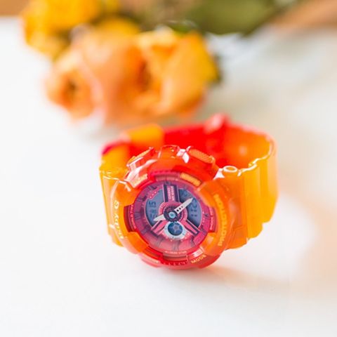 CASIO BABY-G นาฬิกาข้อมือ นาฬิกากันน้ำ นาฬิกาของแท้ ประกันศูนย์ CMG 1 ปี รุ่น BA-110JM-4A นาฬิกาสีส้ม