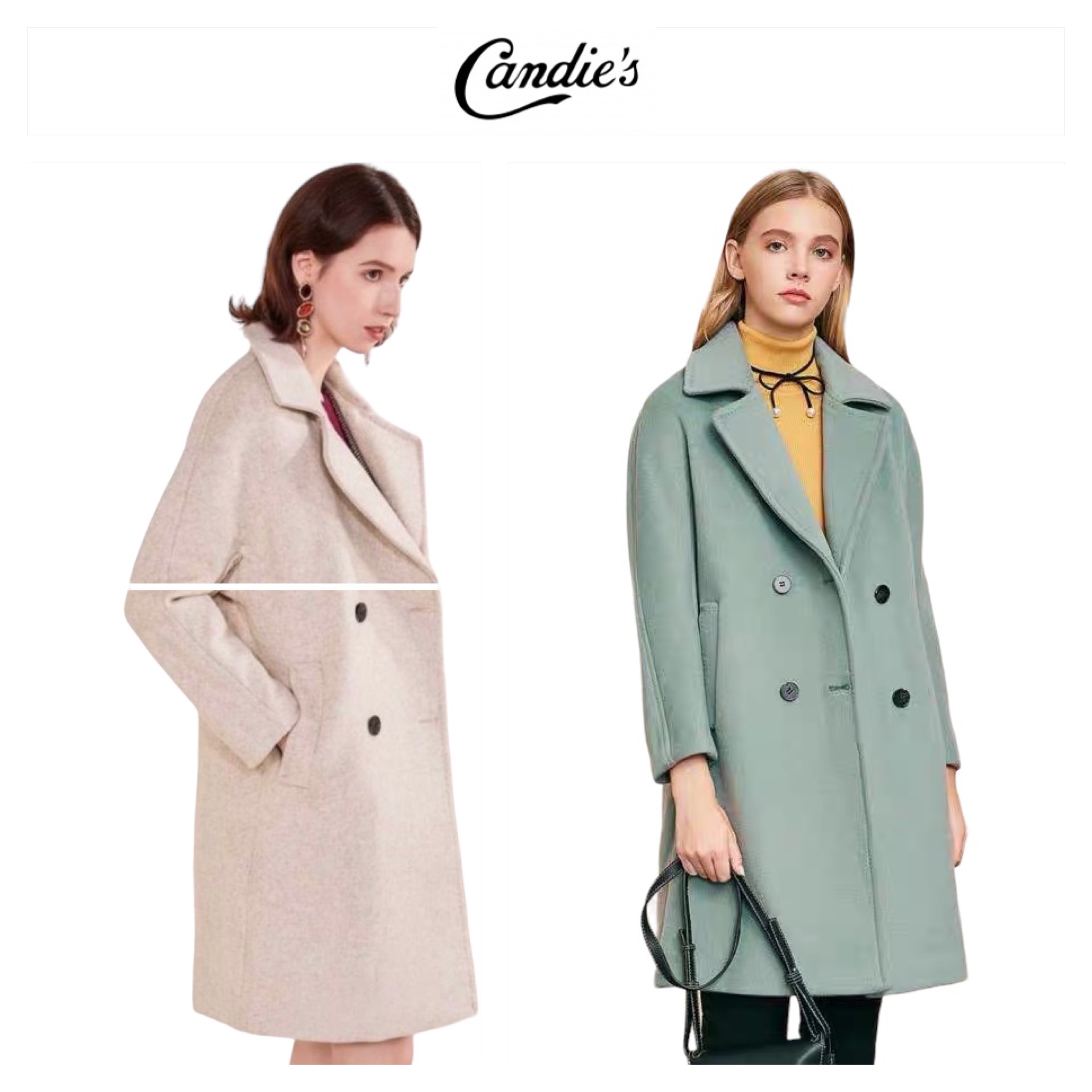 เสื้อโค้ท เสื้อโค้ทกันหนาว โค้ทสักหลาดสีแดง แบรนด์ Candie's