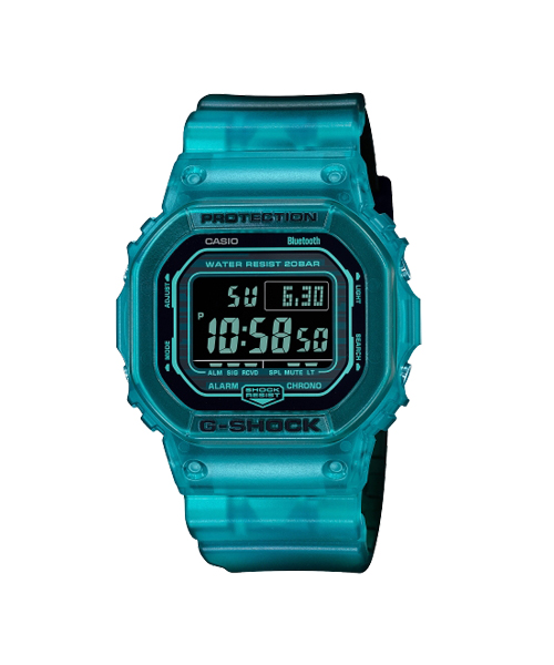 CASIO G-SHOCK นาฬิกาข้อมือ นาฬิกากันน้ำ นาฬิกาของแท้ ประกันศูนย์ CMG 1 ปี รุ่น DW-B5600G-2 นาฬิกาสีฟ้า