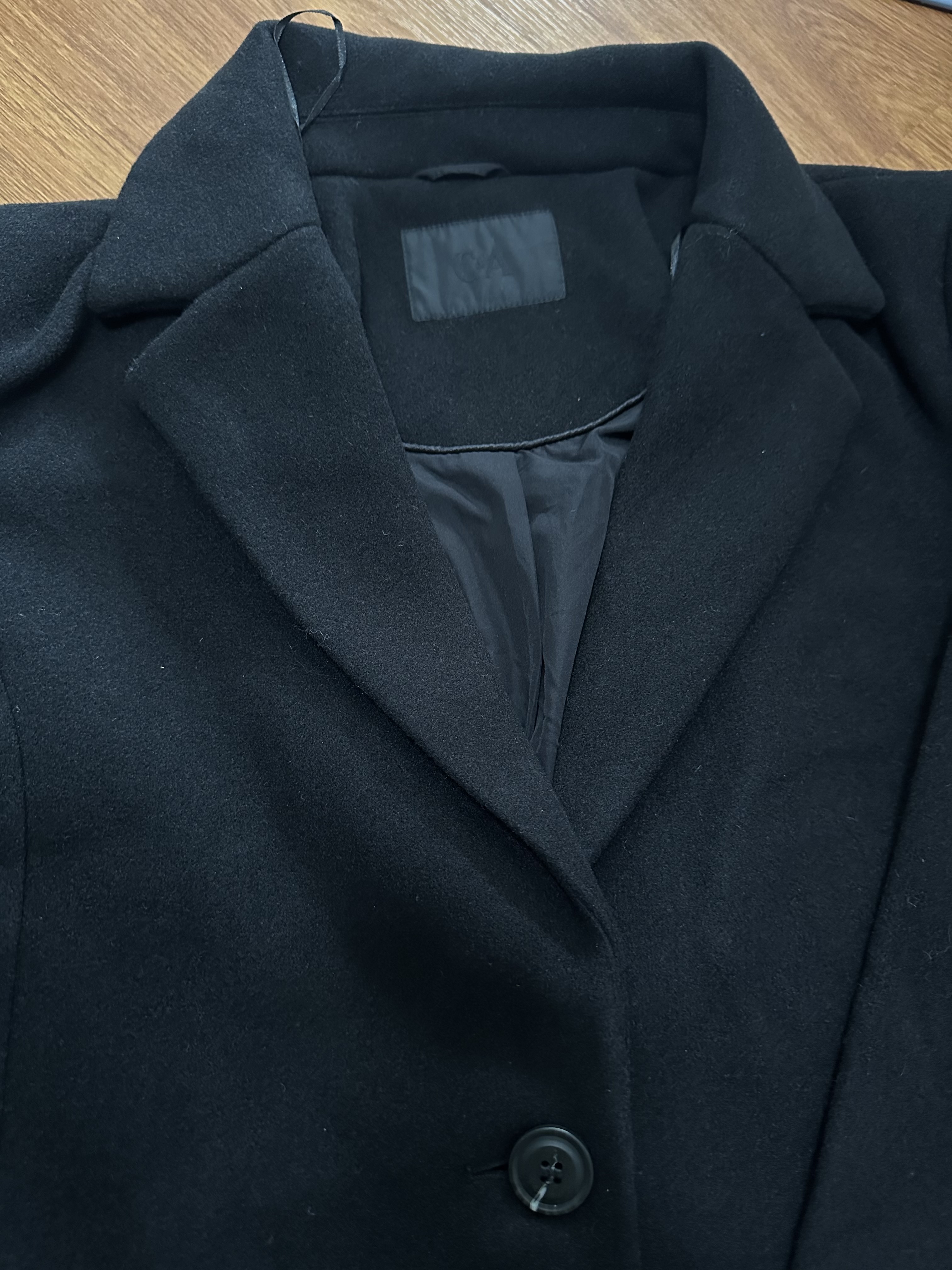 เสื้อโค้ทวูล Trench coat เสื้อโค้ทวูล โค้ทสีดำ แบรนด์ C&A