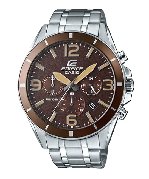 CASIO EDIFICE นาฬิกาข้อมือ นาฬิกากันน้ำ นาฬิกาของแท้ ประกันศูนย์ CMG 1 ปี รุ่น EFR-553D-5B นาฬิกาสีเงิน
