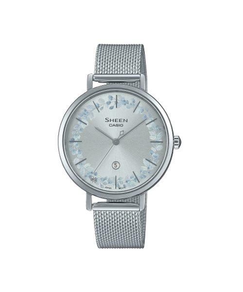 CASIO SHEEN นาฬิกาข้อมือ นาฬิกากันน้ำ นาฬิกาของแท้ ประกันศูนย์ CMG 1 ปี รุ่น SHE-4539FM-7A นาฬิกาสีเงิน