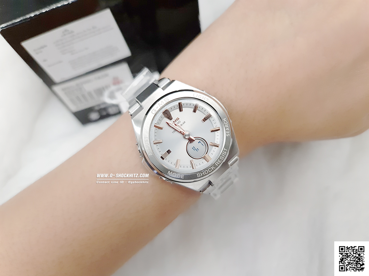 CASIO G-MS นาฬิกาข้อมือ นาฬิกากันน้ำ นาฬิกาของแท้ ประกันศูนย์ CMG 1 ปี รุ่น MSG-S200D-7A นาฬิกาสีเงิน