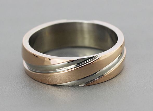 แหวนผู้ชาย แหวนผู้หญิง ใส่ได้ แหวน Stainless Steel สี Rose Gold สลับเงิน บากลาย ทำลวดลาย แหวนใส่ออกงาน เพิ่มความดูดี มีระดับ 788483_2