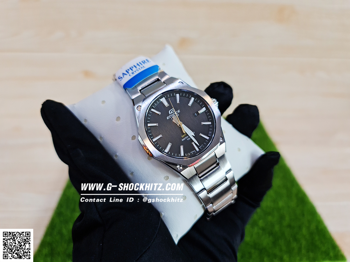 CASIO EDIFICE นาฬิกาข้อมือ นาฬิกากันน้ำ นาฬิกาของแท้ ประกันศูนย์ CMG 1 ปี รุ่น EFR-S108D-1A นาฬิกาสีเงิน