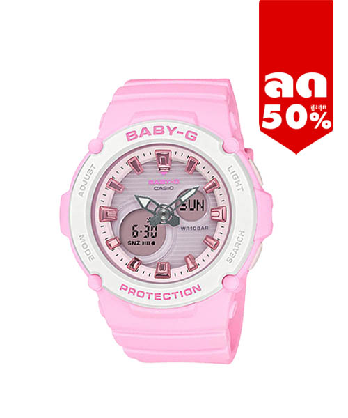 CASIO BABY-G นาฬิกาข้อมือ นาฬิกากันน้ำ นาฬิกาของแท้ ประกันศูนย์ CMG 1 ปี รุ่น BGA-270-4A นาฬิกาสีชมพู