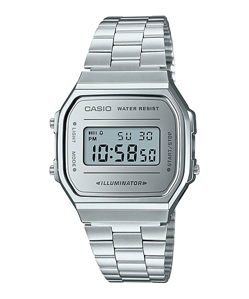 CASIO นาฬิกาคาสิโอ นาฬิกาข้อมือ นาฬิกากันน้ำ นาฬิกาของแท้ ประกันศูนย์ CMG 1 ปี รุ่น A168WEM-7 นาฬิกาสีเงิน