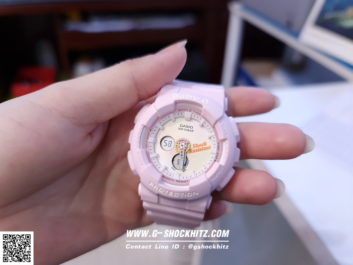 CASIO BABY-G นาฬิกาข้อมือ นาฬิกากันน้ำ นาฬิกาของแท้ ประกันศูนย์ CMG 1 ปี รุ่น BA-120TG-4A นาฬิกาสีชมพู