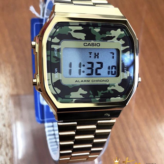 CASIO นาฬิกาคาสิโอ นาฬิกาข้อมือ นาฬิกากันน้ำ นาฬิกาของแท้ ประกันศูนย์ CMG 1 ปี รุ่น A-168WEGC-3A นาฬิกาสีทอง