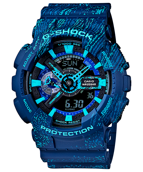 CASIO G-SHOCK นาฬิกาข้อมือ นาฬิกากันน้ำ นาฬิกาของแท้ ประกันศูนย์ CMG 1 ปี รุ่น GA-110TX-2A นาฬิกาสีน้ำเงิน