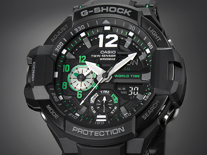 CASIO G-SHOCK นาฬิกาข้อมือ นาฬิกากันน้ำ นาฬิกาของแท้ ประกันศูนย์ CMG 1 ปี รุ่น GA-1100-1A3 นาฬิกาสีดำ