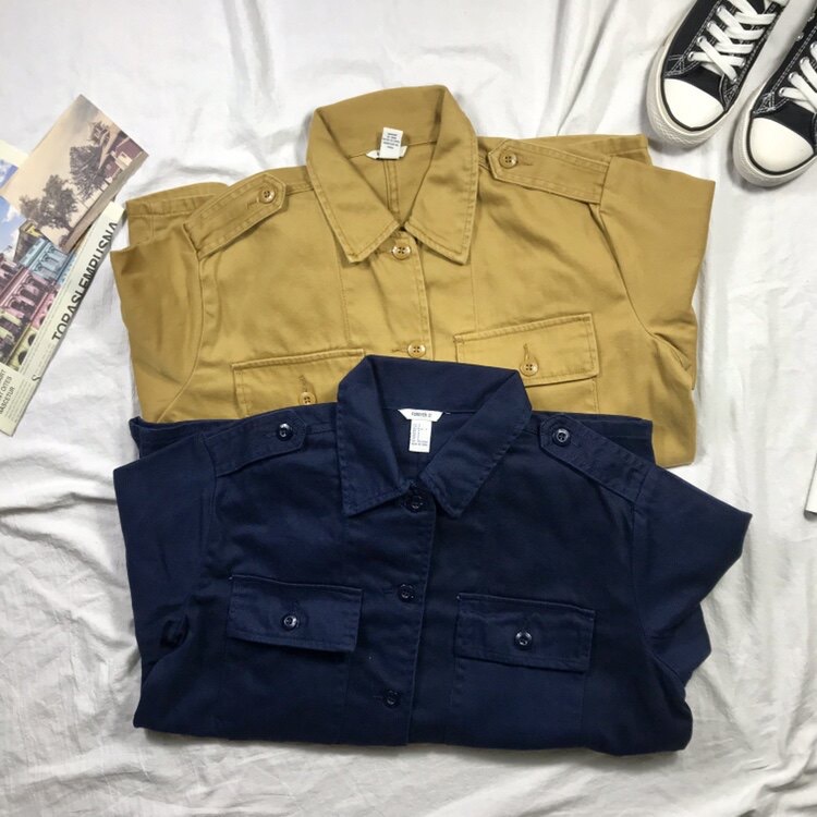 Forever21 เสื้อทหาร เสื้อฮู้ดน้ำเงินกรมทหาร เสื้อนอกแนวทหาร Forever21 แพทเทินสวย เท่ห์มาก น้ำเงินกรม