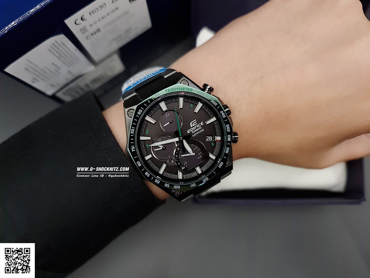 CASIO EDIFICE นาฬิกาข้อมือ นาฬิกากันน้ำ นาฬิกาของแท้ ประกันศูนย์ CMG 1 ปี รุ่น EQB-1100XDC-1A นาฬิกาสีดำ