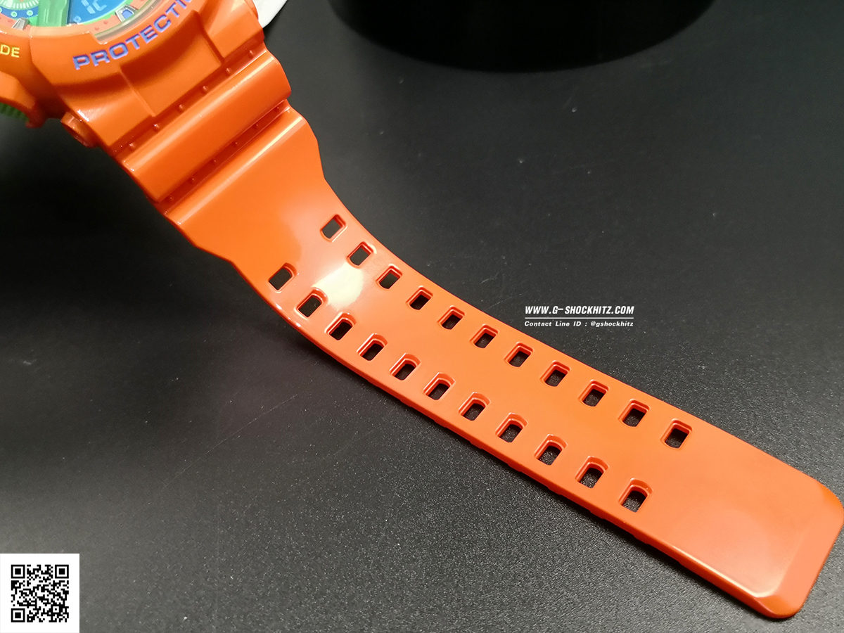 CASIO G-SHOCK นาฬิกาข้อมือ นาฬิกากันน้ำ นาฬิกาของแท้ ประกันศูนย์ CMG 1 ปี รุ่น GA-110A-4A นาฬิกาสีส้ม