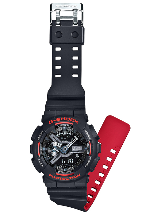 CASIO MID YEAR SALE G-SHOCK นาฬิกาข้อมือ นาฬิกากันน้ำ นาฬิกาของแท้ ประกันศูนย์ CMG 1 ปี รุ่น GA-110HR-1A นาฬิกาสีดำ