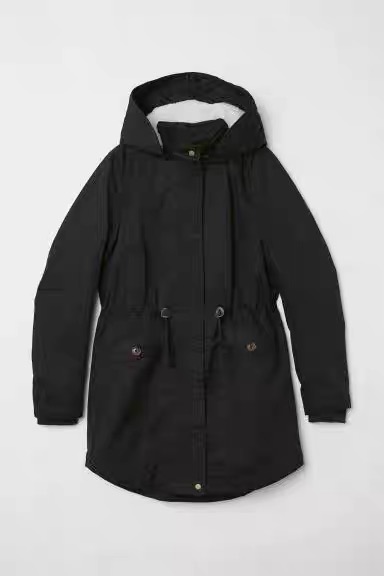 H&M เสื้อโค้ทฮู้ดกันหนาว เสื้อปาร์กา parka สีเขียว แบรนด์ H&M size S/M/L เขียว