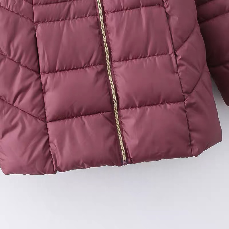 เสื้อกันหนาว เสื้อฮู้ดเฟอร์ บุนวมอุ่น สีแดง แบรนด์ INEXTENSO (padded puffer coat สำเนา