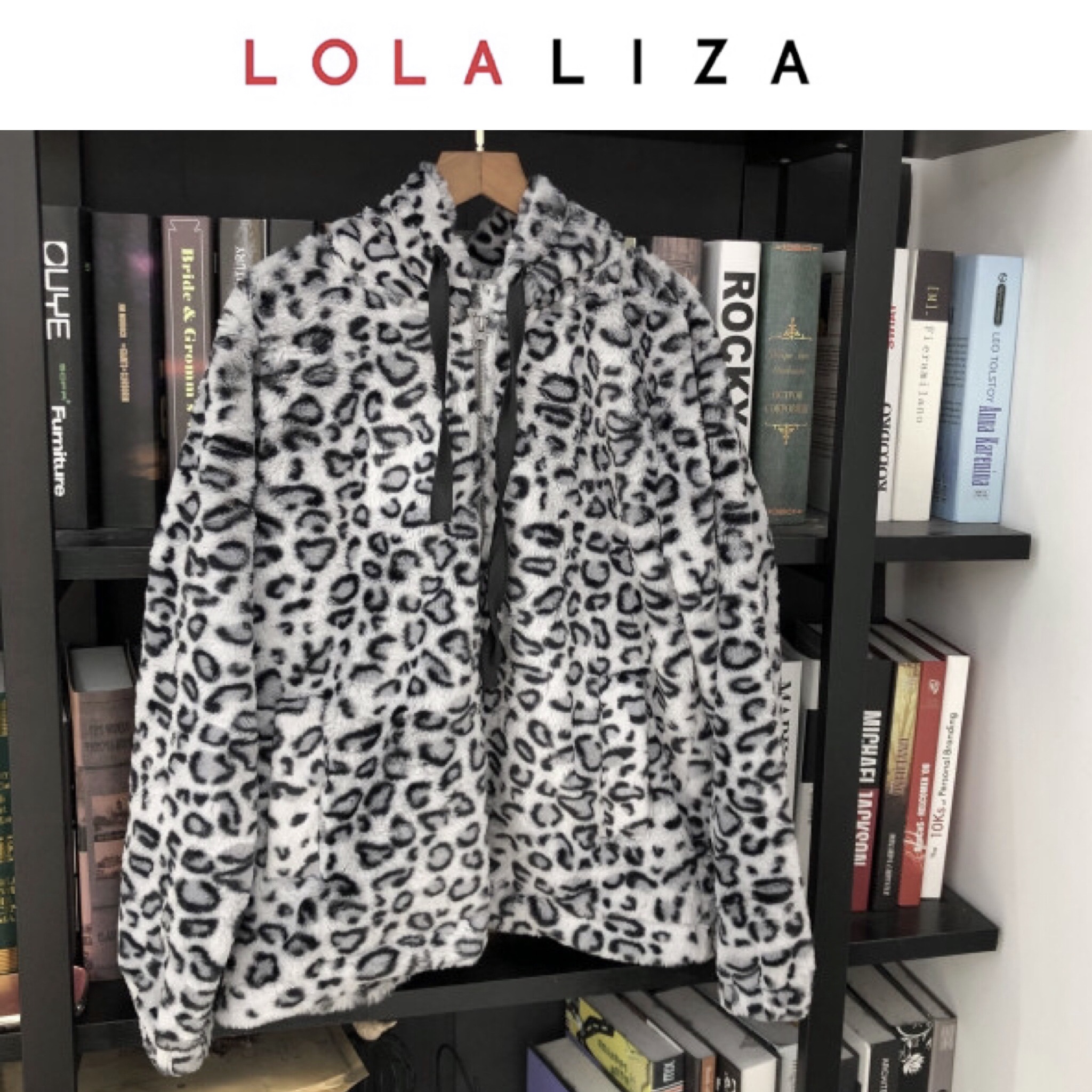 Lolaliza เสื้อเฟอร์กันหนาว ฮู้ดลายเสือ แรนด์ LOLALIZAเสื้อคลุมขน ลายเสือ โทนเทา ขนนิ่มฟู นุ่มมากคะ สำเนา สำเนา ลายเสือ
