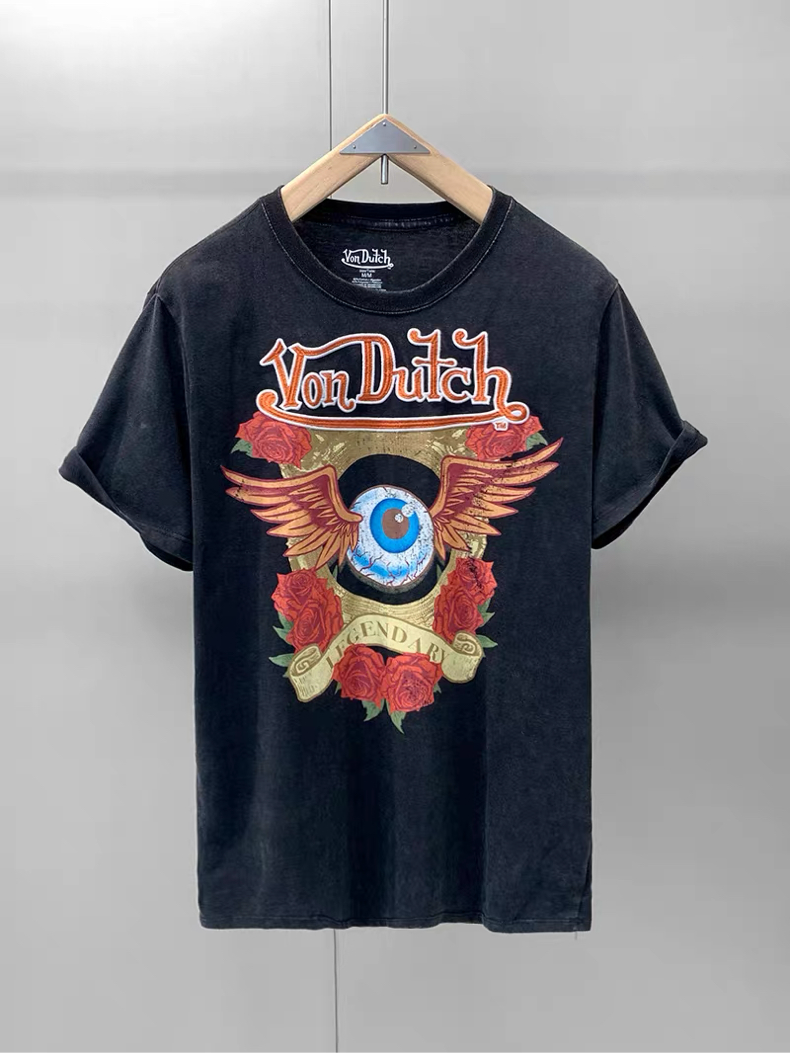 VON DUTCH Tee T-shirt Fly high Hoodie with Long Sleeves เสื้อวอร์ม สเวตเตอร์ starwars หน้ากาก แขนยาว ลาย สำเนา ดำ