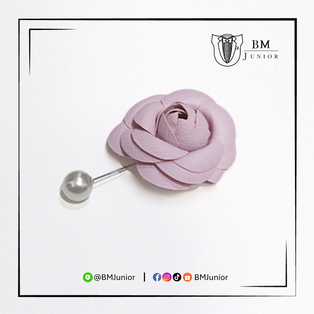 พินดอกไม้ สีชมพู(หนัง) (ขนาดพิเศษ) | Pin Special Size