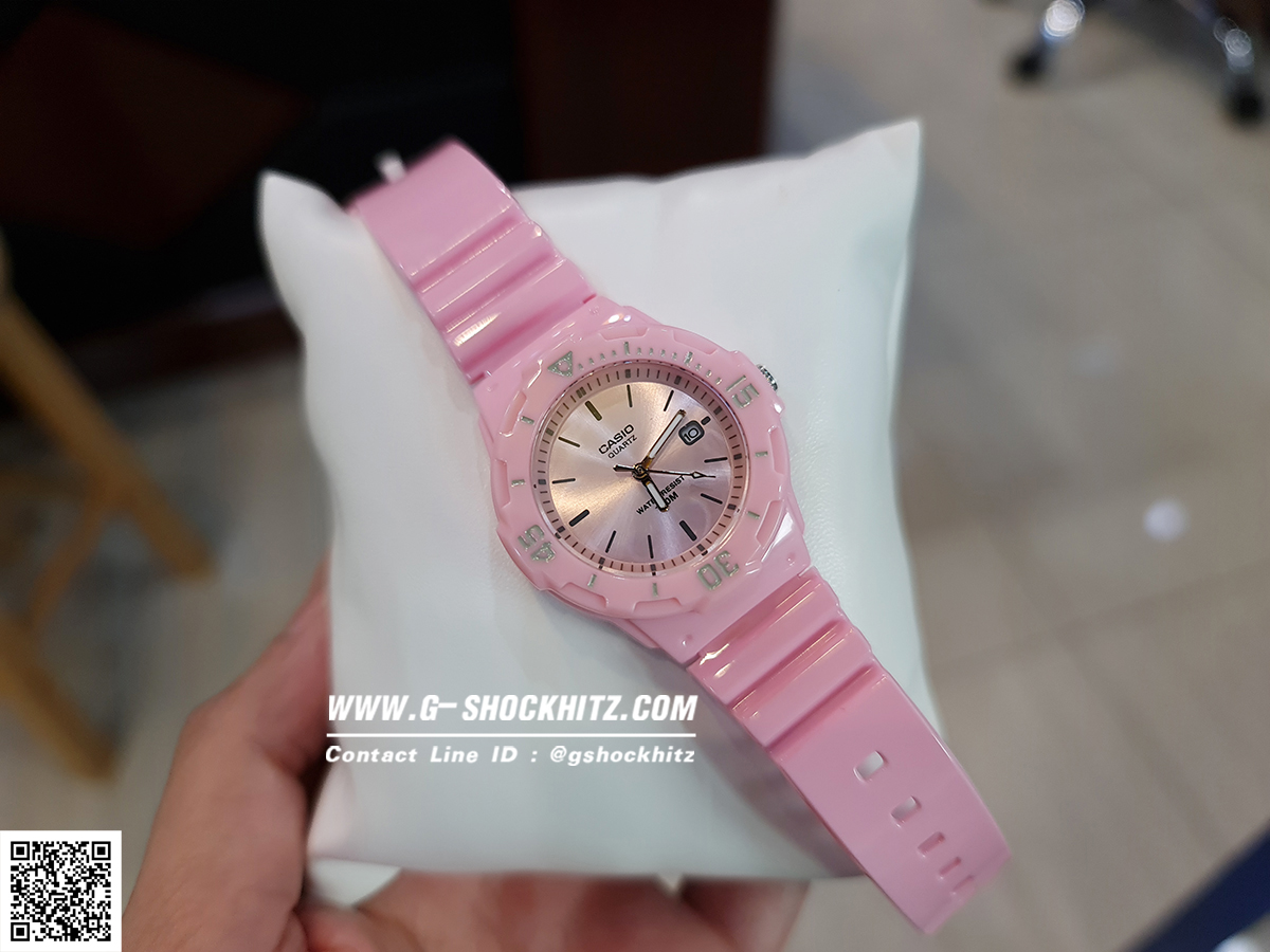 CASIO MID YEAR SALE นาฬิกาคาสิโอ พร้อมส่ง นาฬิกาข้อมือ นาฬิกากันน้ำ นาฬิกาของแท้ BTS ประกันศูนย์ CMG 1 ปี รุ่น LRW-200H-4E4 นาฬิกาสีชมพู