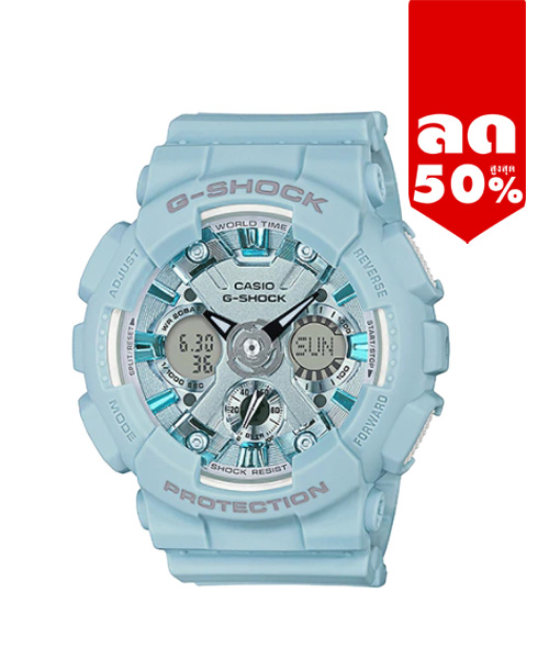 CASIO G-SHOCK นาฬิกาข้อมือ นาฬิกากันน้ำ นาฬิกาของแท้ ประกันศูนย์ CMG 1 ปี รุ่น GMA-S120DP-2A นาฬิกาสีฟ้้้า