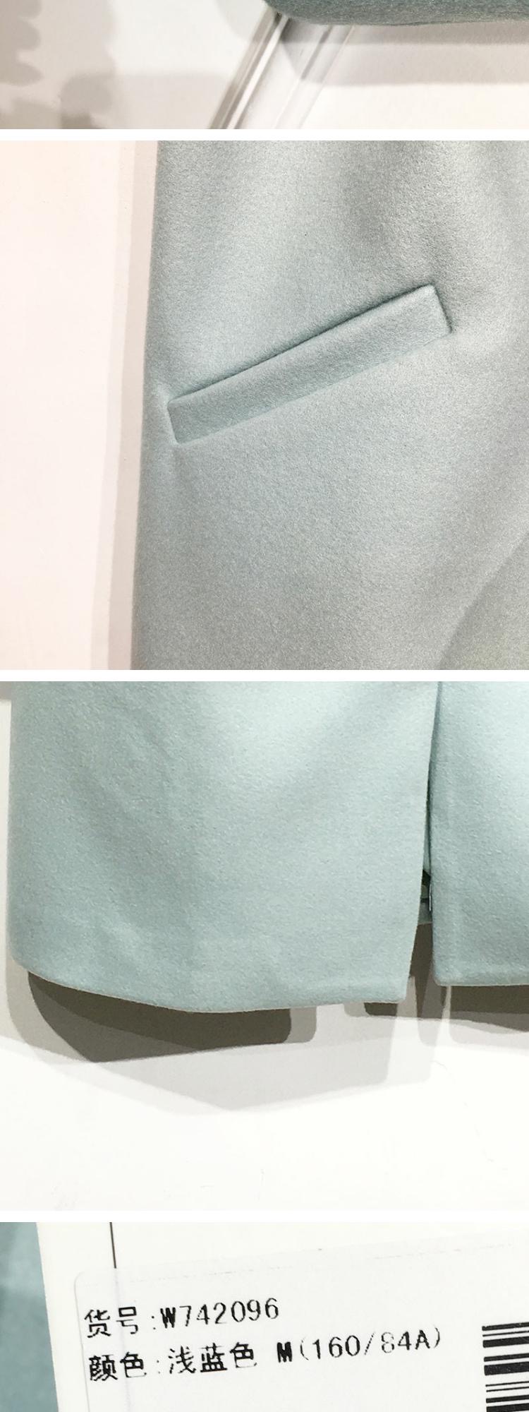 Ozoc เสื้อโค้ท เสื้อกันหนาว เนื้อผ้าสักหลาดวูล สีฟ้าพาสเทล แบรนด์ JOICES