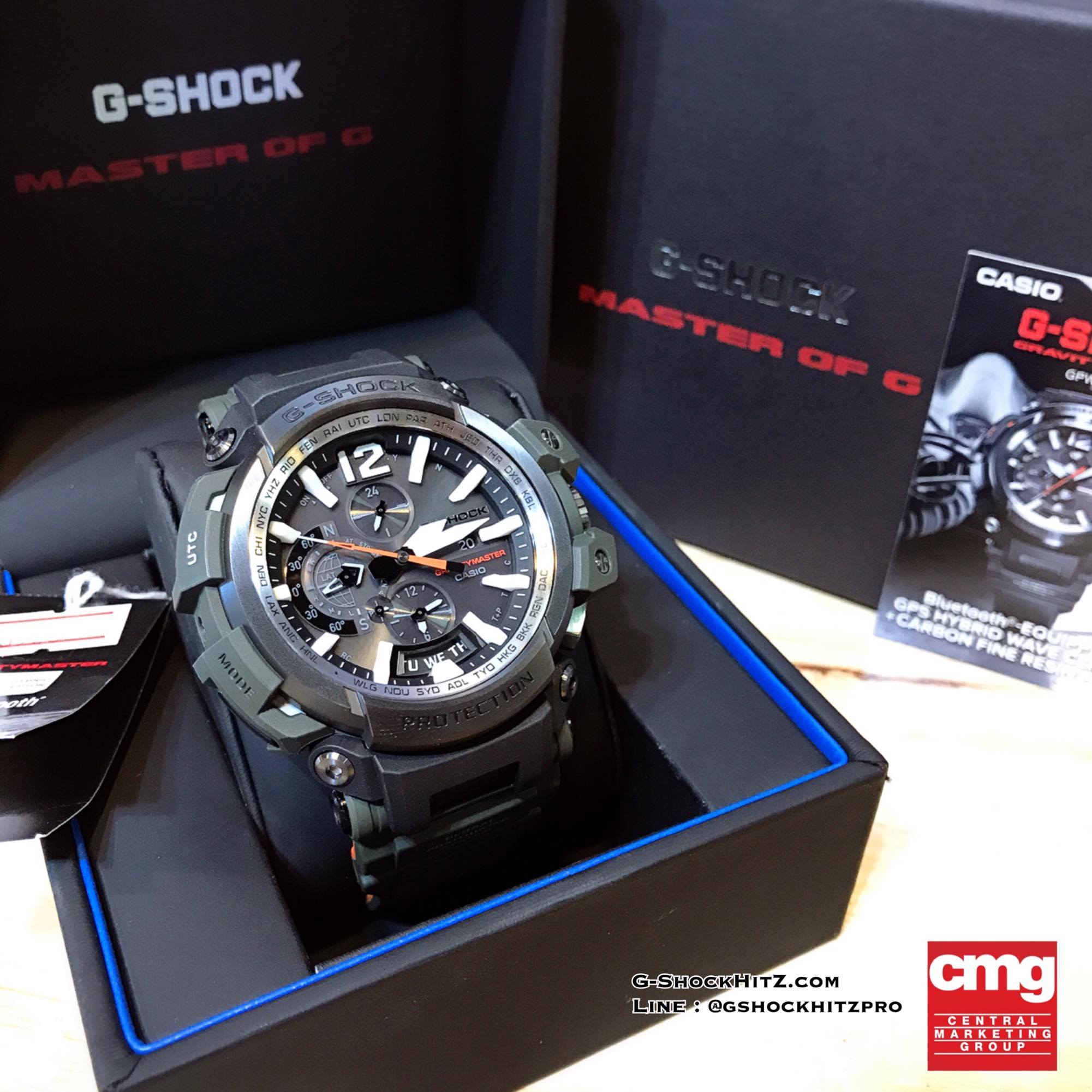 CASIO G-SHOCK นาฬิกาข้อมือ นาฬิกากันน้ำ นาฬิกาของแท้ ประกันศูนย์ CMG 1 ปี รุ่น GPW-2000-3A นาฬิกาสีดำ