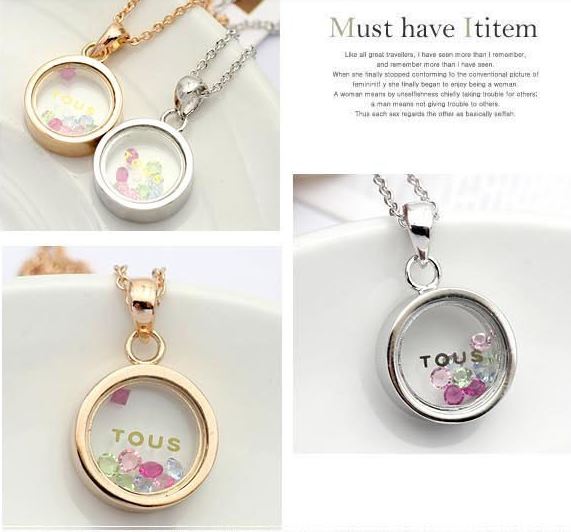 สร้อยคอผู้หญิง สร้อยคอ ห้อยจี้ วงกลม สีทอง และ สีเงิน ดีไซน์ กระจกใส โชว์ คริสตัลแท้ สวารอฟสกี้ ด้านใน หลายสี สร้อยคอแบบน่ารัก ใส่ออกงาน 823815
