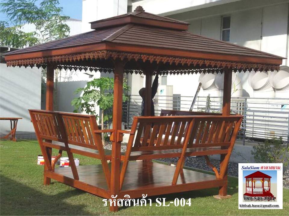 รหัสสินค้า : SL-004 : ศาลาทรงบาหลี สีเสาเหลี่ยม ขนาด 2 X 2 X 3 เมตร