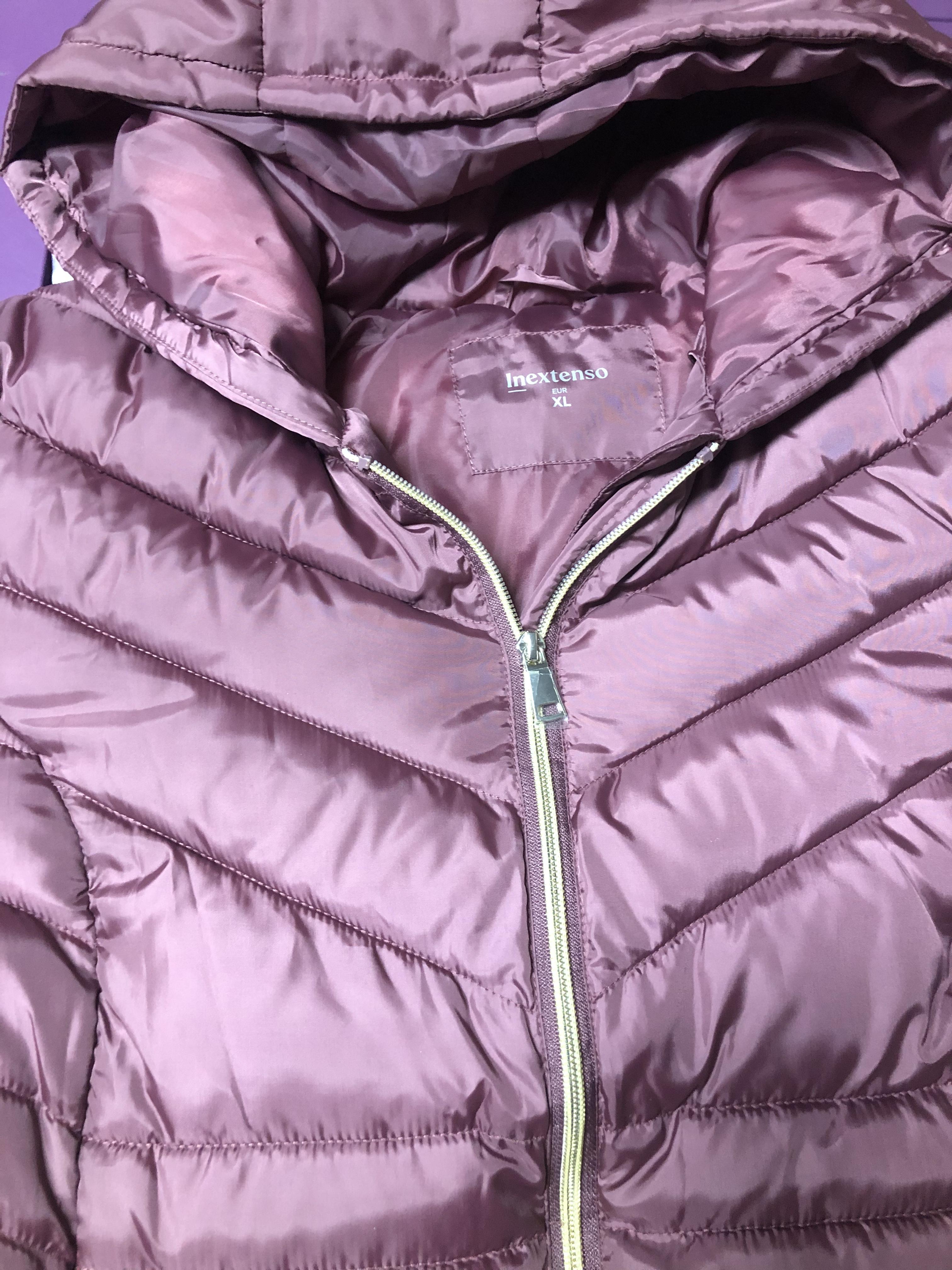 เสื้อกันหนาว เสื้อฮู้ดเฟอร์ บุนวมอุ่น สีแดง แบรนด์ INEXTENSO (padded puffer coat สำเนา