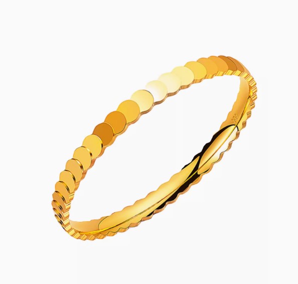 กำไลข้อมือ ทองชุบ 18 k กำไลข้อมือทอง ผู้หญิง ลายเกร็ดปลา ซ้อนกัน แบบสวย ใส่ออกงานหรูหรา 105752