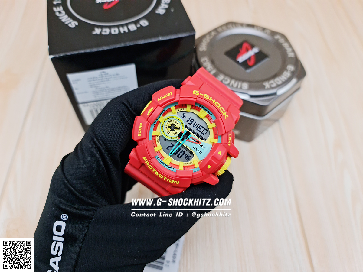 CASIO G-SHOCK นาฬิกาข้อมือ นาฬิกากันน้ำ นาฬิกาของแท้ ประกันศูนย์ CMG 1 ปี รุ่น GA-400CM-4A นาฬิกาสีแดง
