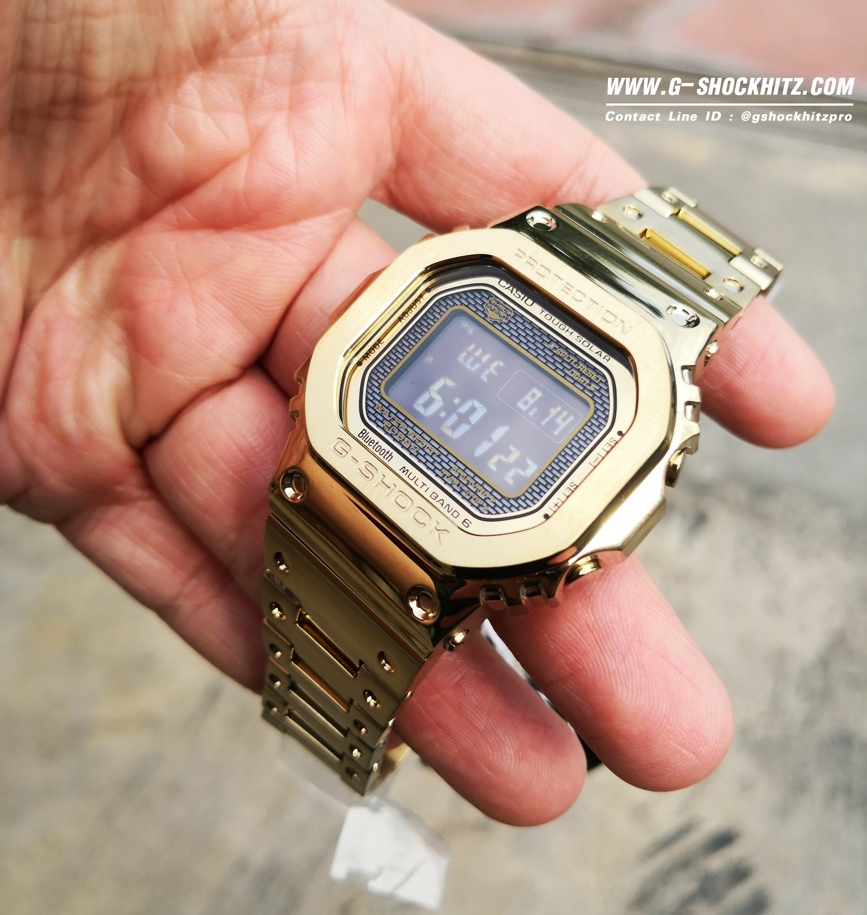 CASIO G-SHOCK นาฬิกาข้อมือ นาฬิกากันน้ำ นาฬิกาของแท้ ประกันศูนย์ CMG 1 ปี รุ่น GMW-B5000GD-9D นาฬิกาสีทอง